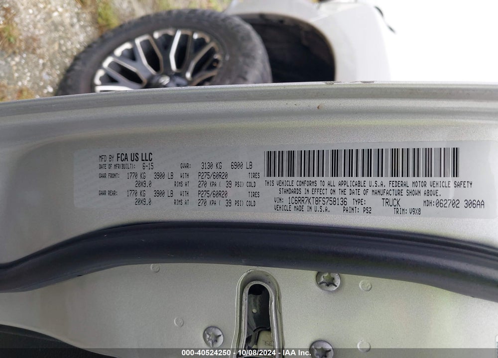 2015 RAM 1500 EXPRESS VIN: 1C6RR7KT8FS758136