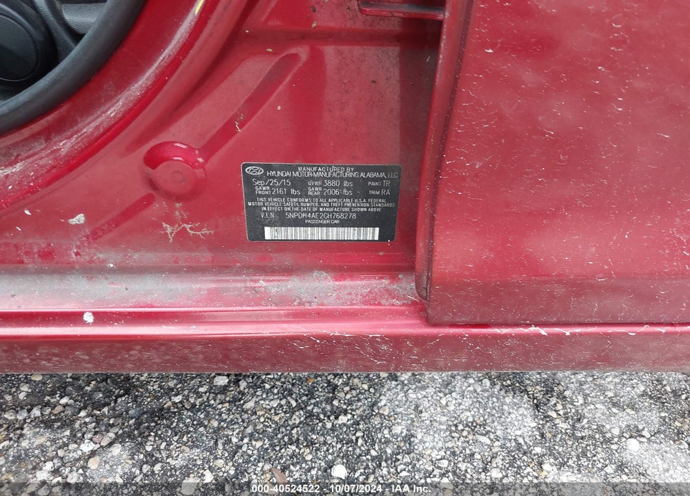 2016 HYUNDAI ELANTRA SE VIN: 5NPDH4AE2GH768278