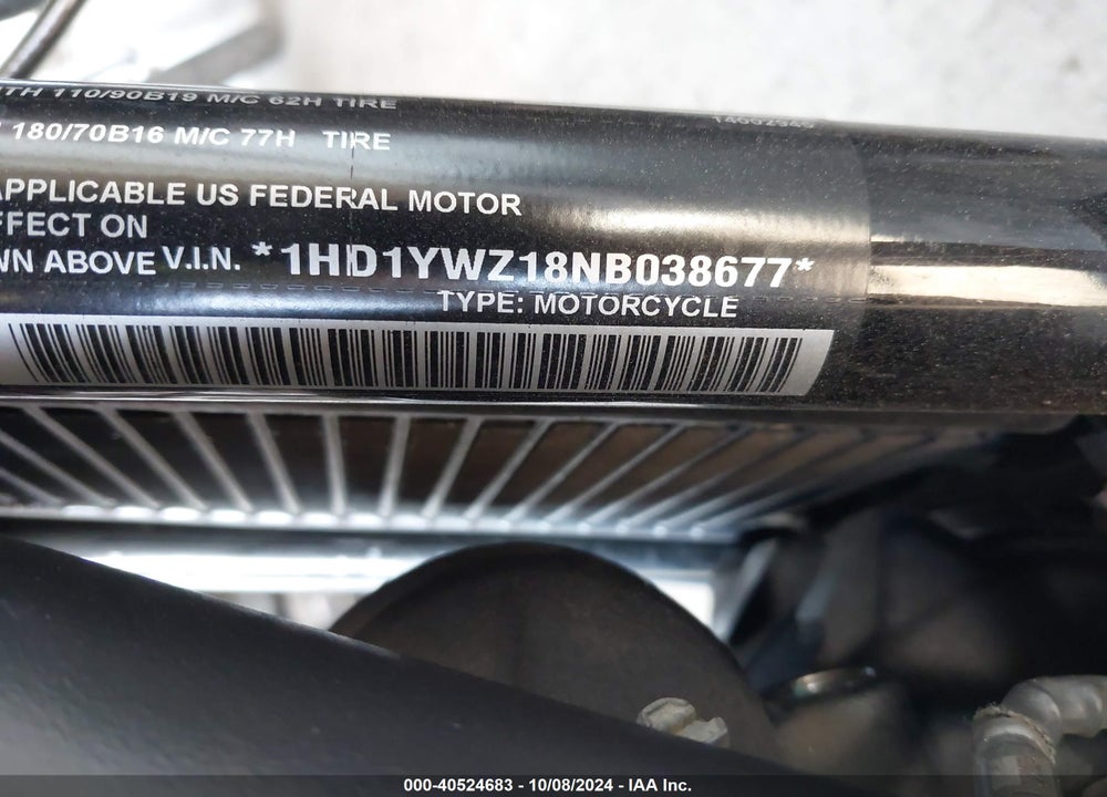 2022 HARLEY-DAVIDSON FXLRS VIN: 1HD1YWZ18NB038677