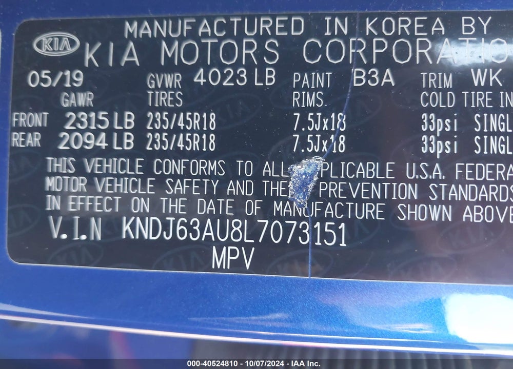2020 KIA SOUL GT LINE VIN: KNDJ63AU8L7073151