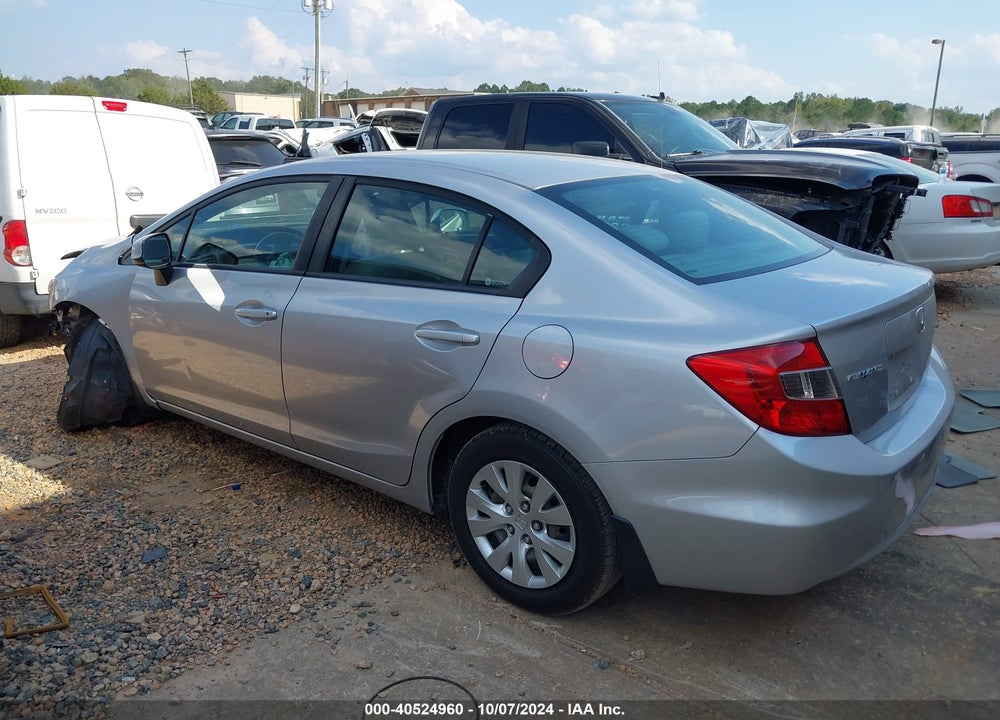 2012 HONDA CIVIC LX VIN: 19XFB2F5XCE084407