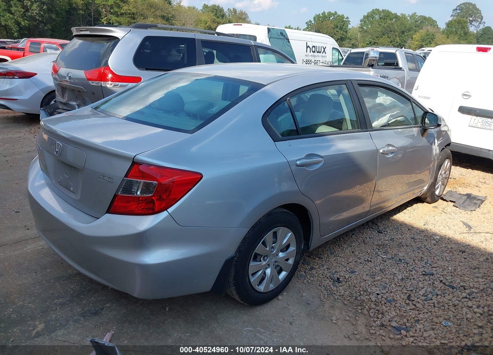 2012 HONDA CIVIC LX VIN: 19XFB2F5XCE084407