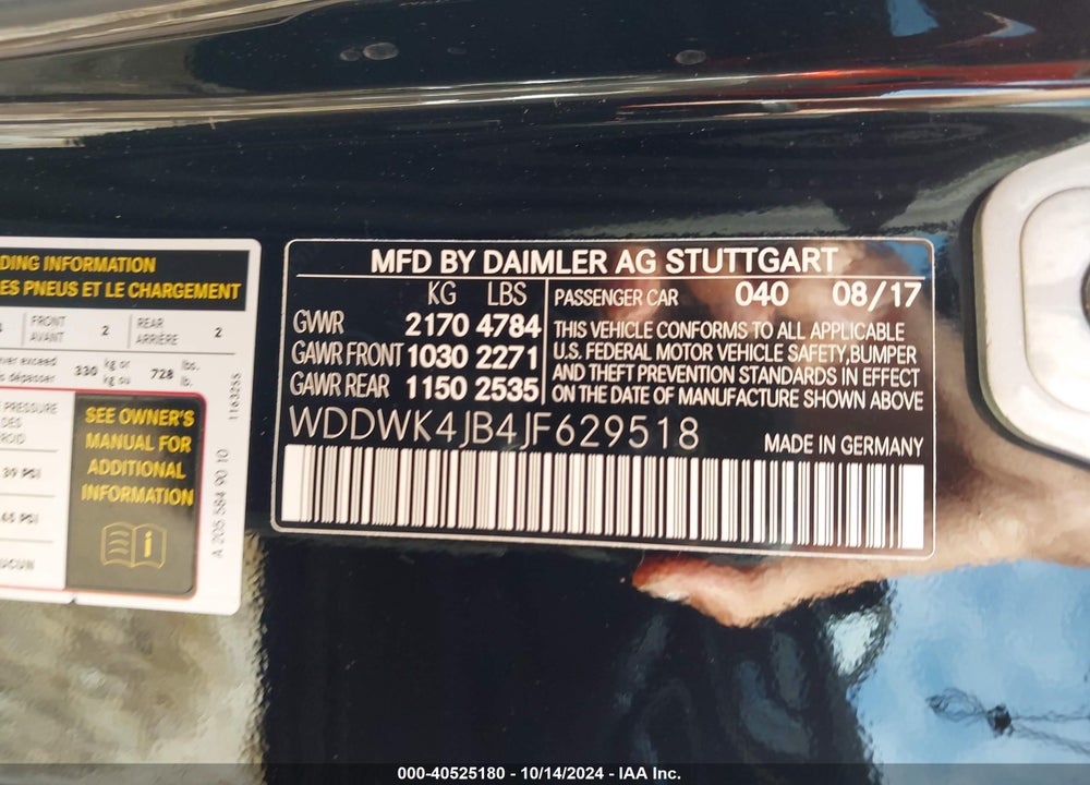 2018 MERCEDES-BENZ C 300 VIN: WDDWK4JB4JF629518