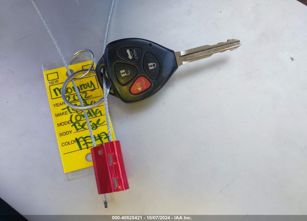 2012 TOYOTA COROLLA LE VIN: 2T1BU4EE3CC810144