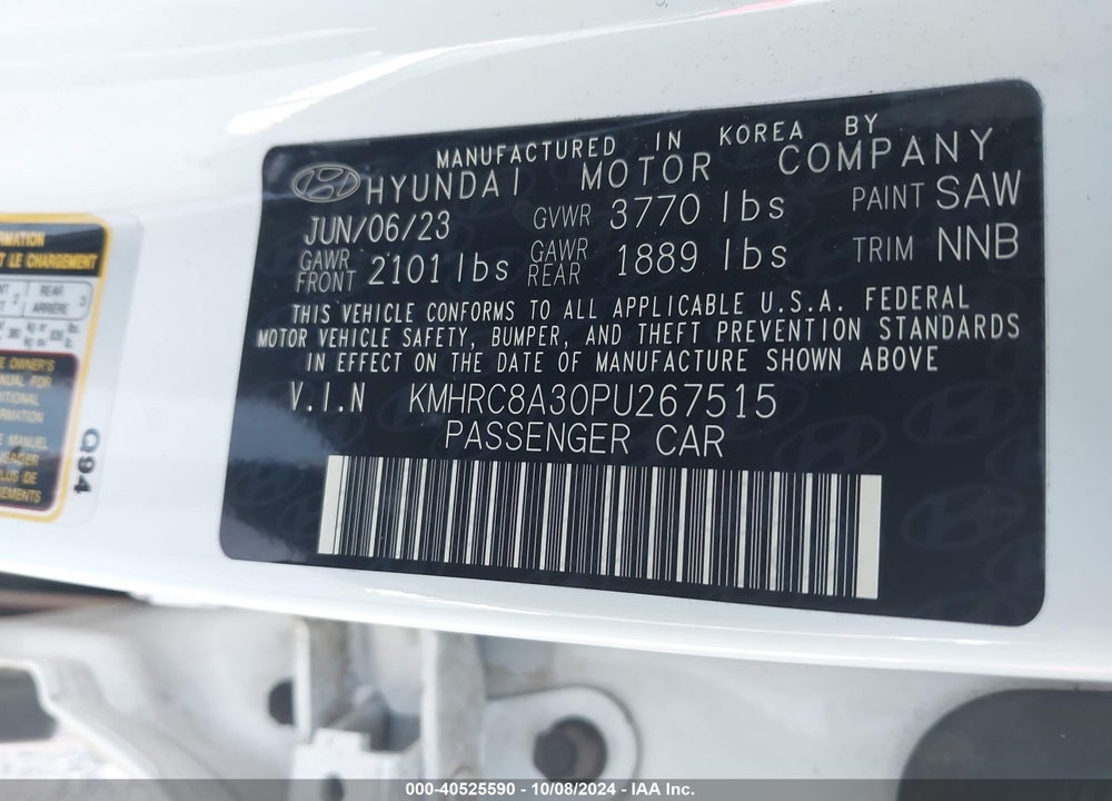 2023 HYUNDAI VENUE SEL VIN: KMHRC8A30PU267515