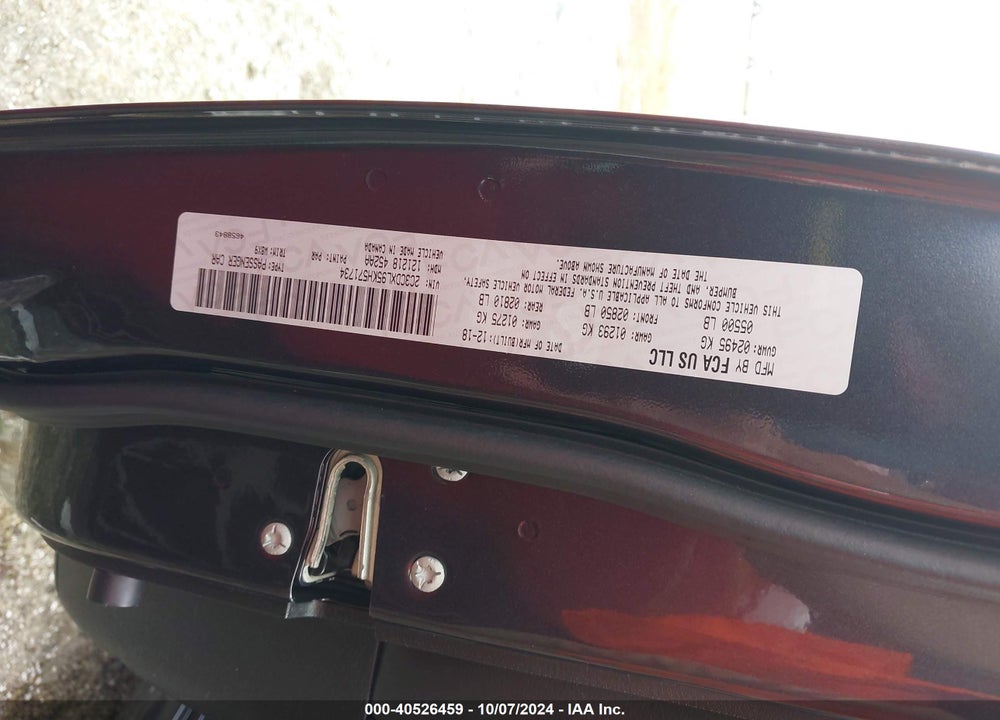 2019 DODGE CHARGER SRT HELLCAT RWD VIN: 2C3CDXL95KH571734