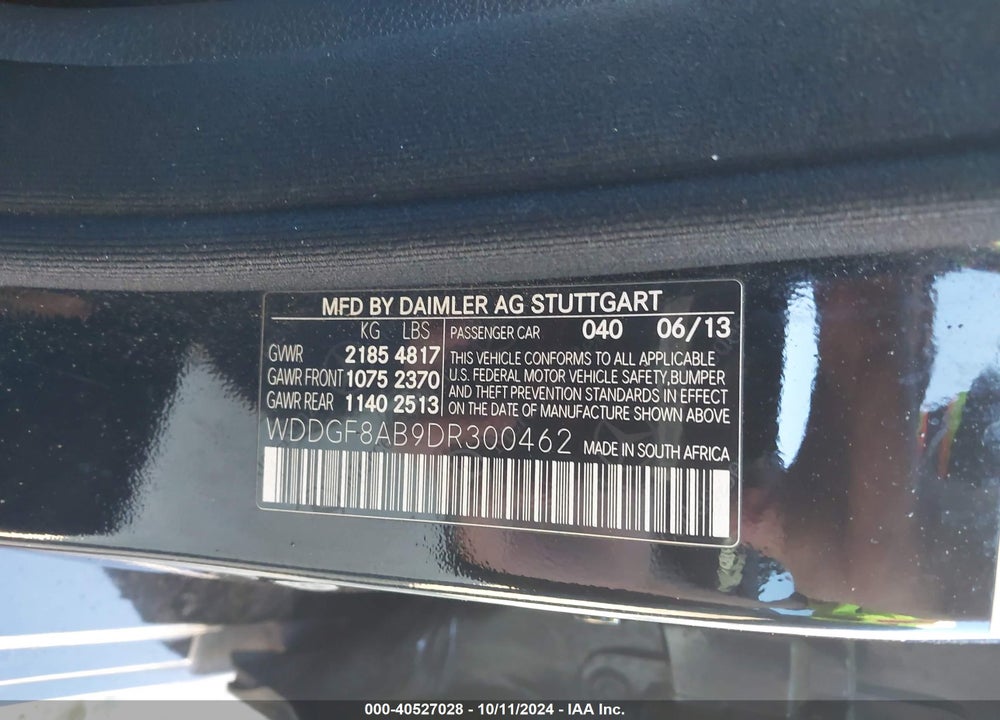 2013 MERCEDES-BENZ C 300 LUXURY 4MATIC/SPORT 4MATIC VIN: WDDGF8AB9DR300462