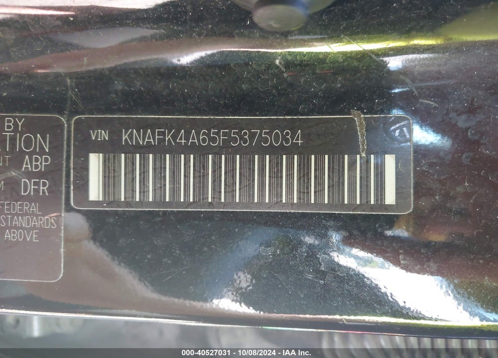 2015 KIA FORTE LX VIN: KNAFK4A65F5375034