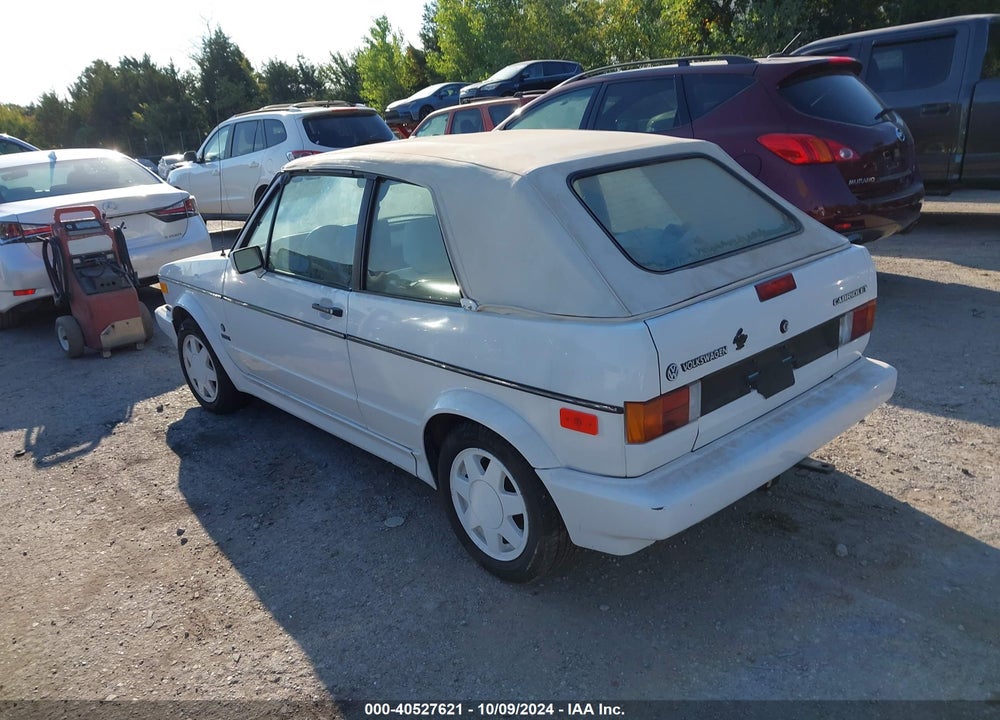 1989 VOLKSWAGEN CABRIOLET VIN: WVWCA0158KK007614