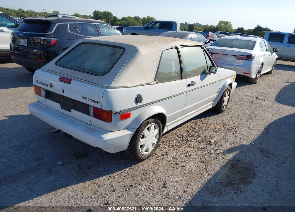 1989 VOLKSWAGEN CABRIOLET VIN: WVWCA0158KK007614