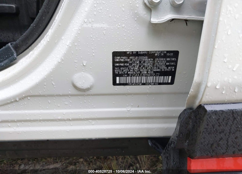 2023 SUBARU FORESTER SPORT VIN: JF2SKAJC8PH409572