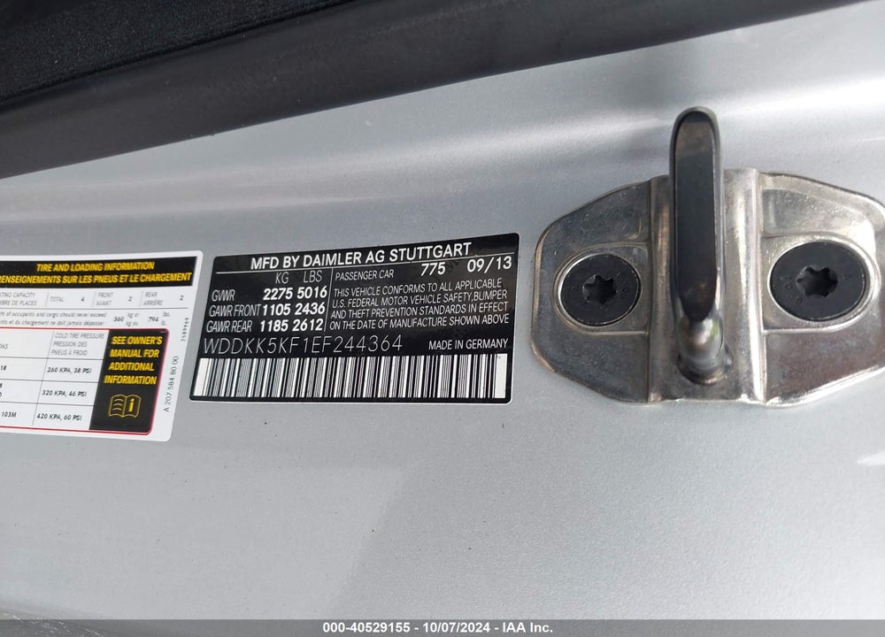 2014 MERCEDES-BENZ E 350 VIN: WDDKK5KF1EF244364