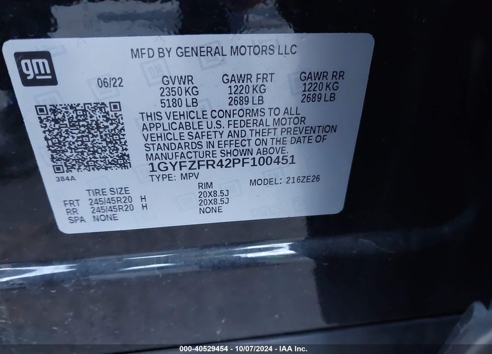 2023 CADILLAC XT4 AWD SPORT VIN: 1GYFZFR42PF100451