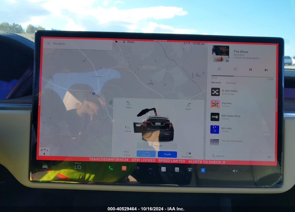 2022 TESLA MODEL X VIN: 7SAXCDE58NF364034