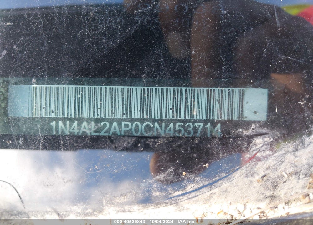 2012 NISSAN ALTIMA 2.5 S VIN: 1N4AL2AP0CN453714