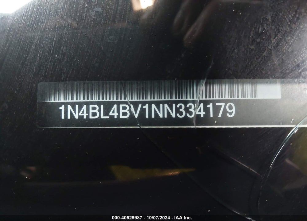 2022 NISSAN ALTIMA S FWD VIN: 1N4BL4BV1NN334179