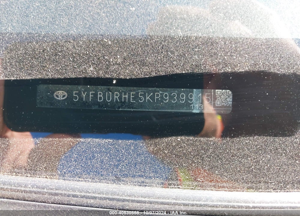 2019 TOYOTA COROLLA LE VIN: 5YFBURHE5KP939915