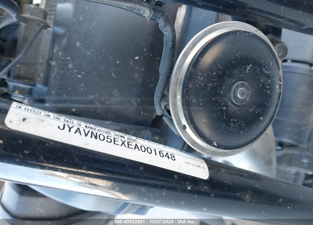 2014 YAMAHA XVS950 CU VIN: JYAVN05EXEA001648