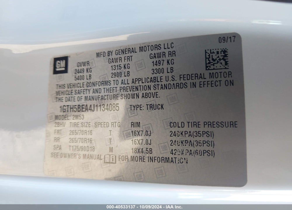 2018 GMC CANYON VIN: 1GTH5BEA4J1134085
