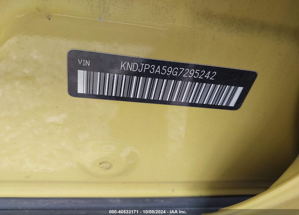 2016 KIA SOUL VIN: KNDJP3A59G7295242