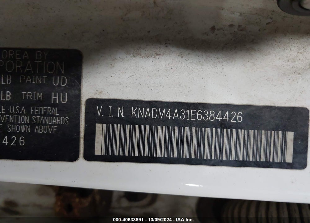 2014 KIA RIO LX VIN: KNADM4A31E6384426