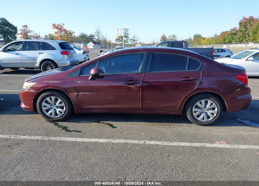 2012 HONDA CIVIC LX VIN: 19XFB2F50CE384070