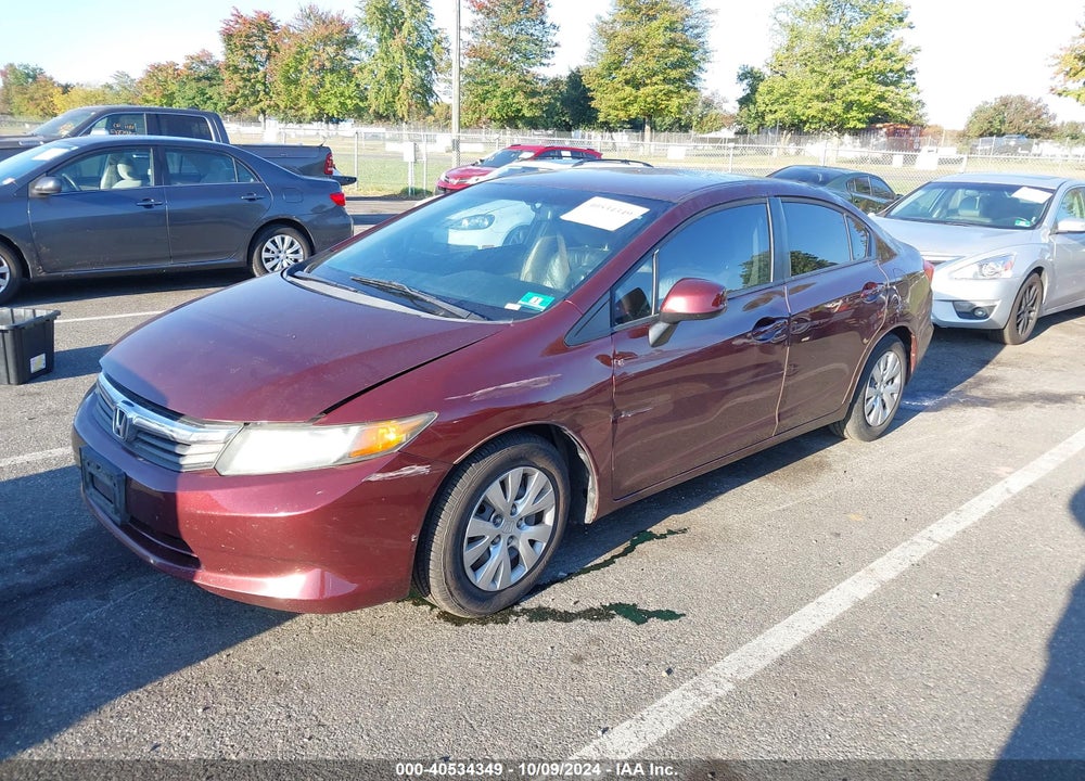 2012 HONDA CIVIC LX VIN: 19XFB2F50CE384070