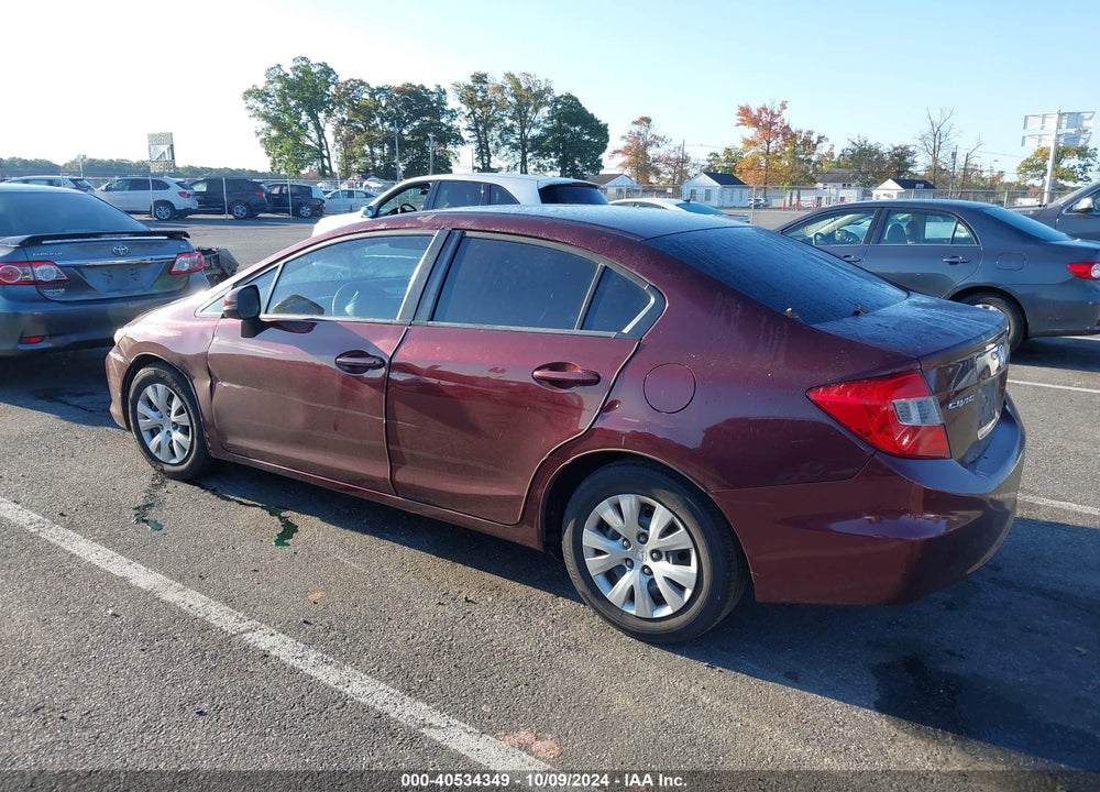 2012 HONDA CIVIC LX VIN: 19XFB2F50CE384070