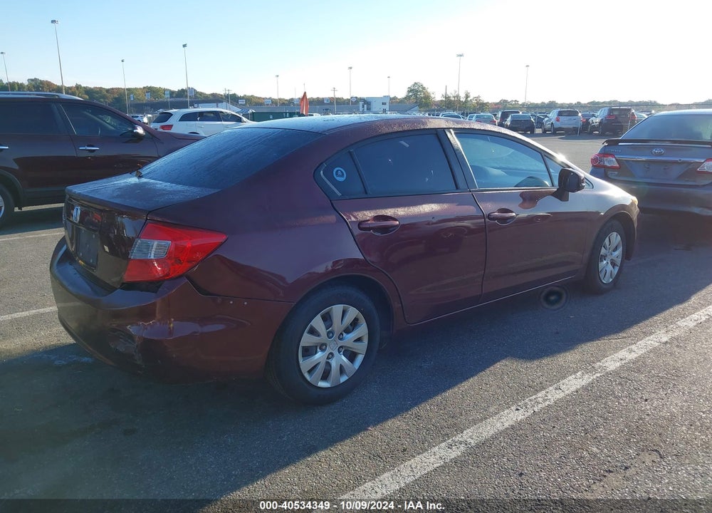 2012 HONDA CIVIC LX VIN: 19XFB2F50CE384070