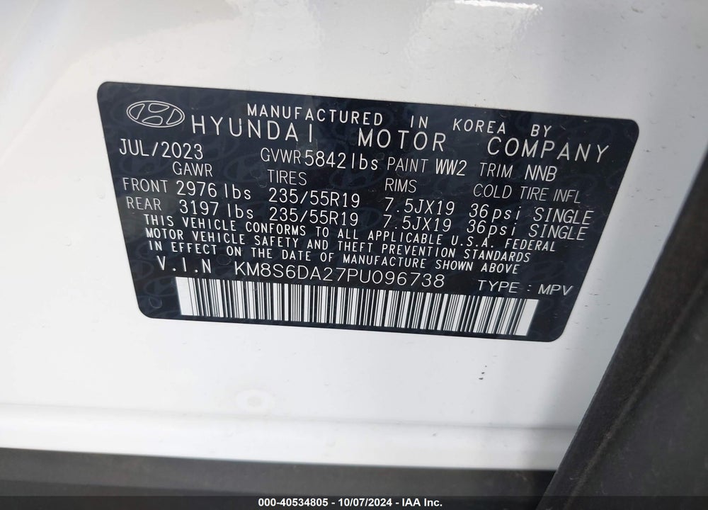 2023 HYUNDAI SANTA FE PLUG-IN HYBRID SEL CONVENIENCE VIN: KM8S6DA27PU096738