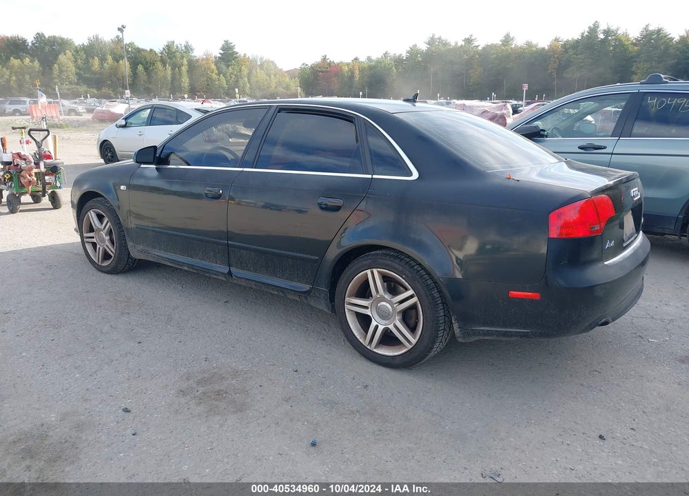 2008 AUDI A4 2.0T VIN: WAUDF78E18A096295