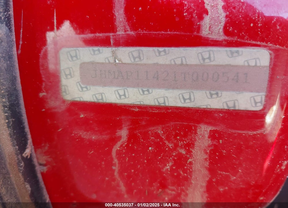 2001 HONDA S2000 VIN: JHMAP11421T000541
