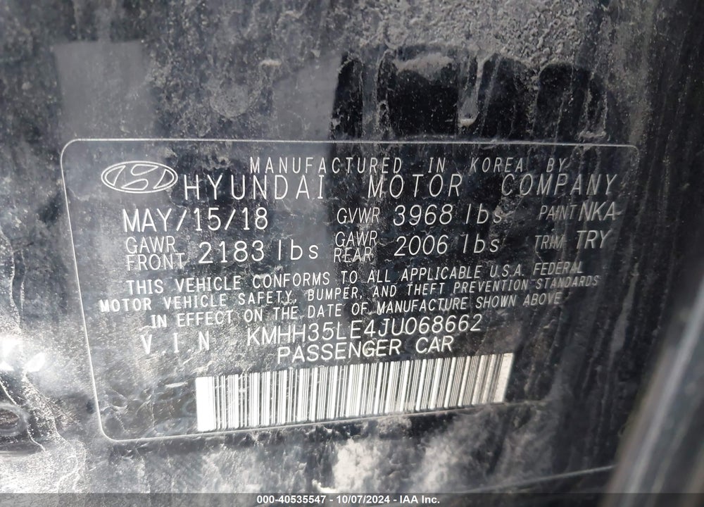 2018 HYUNDAI ELANTRA GT VIN: KMHH35LE4JU068662