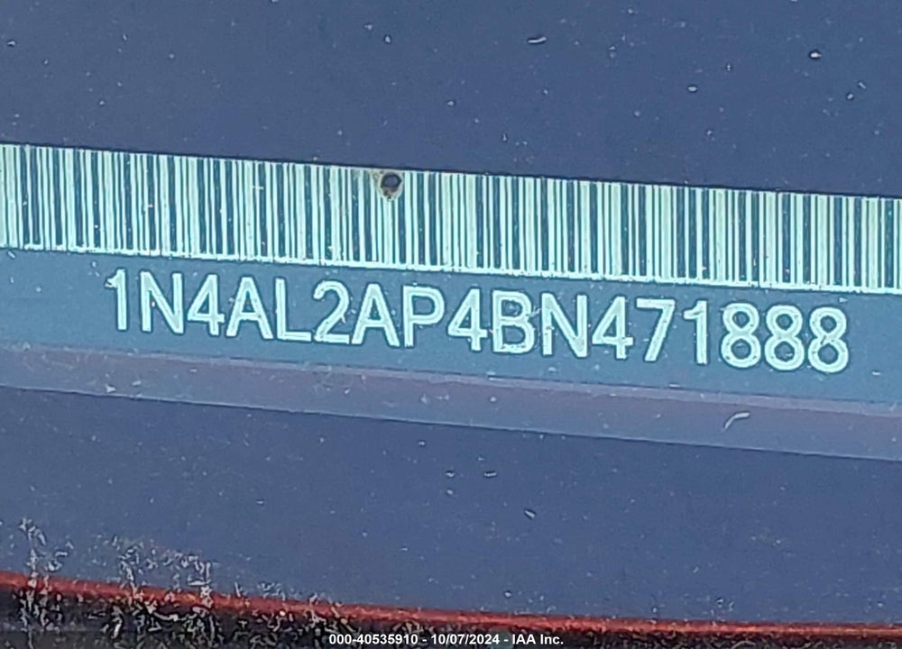 2011 NISSAN ALTIMA 2.5 S VIN: 1N4AL2AP4BN471888
