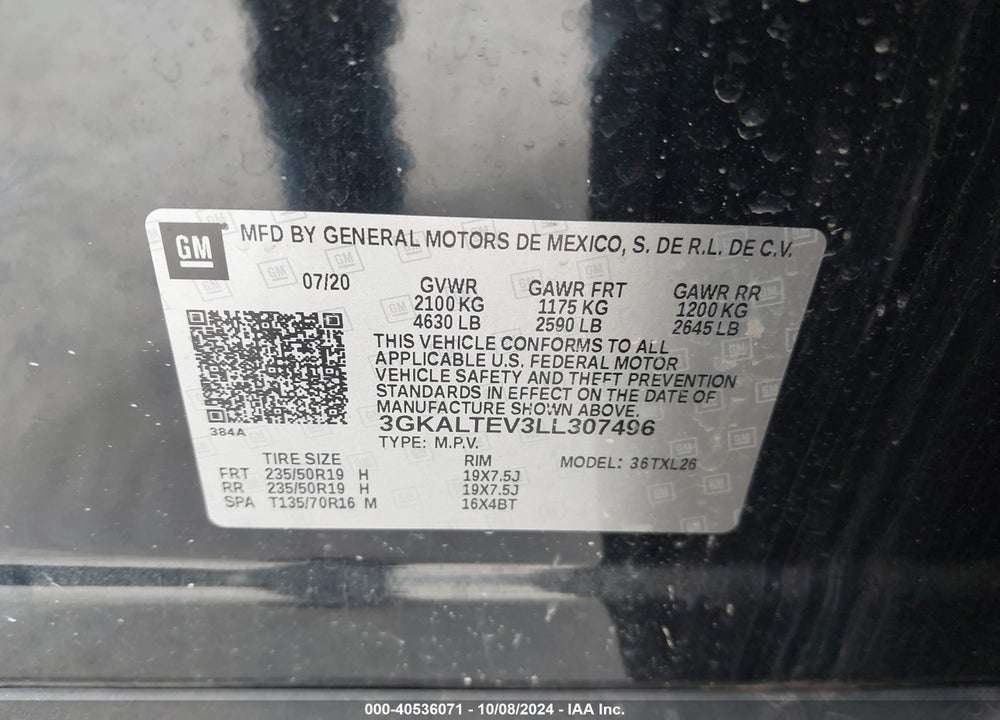 2020 GMC TERRAIN AWD SLE VIN: 3GKALTEV3LL307496