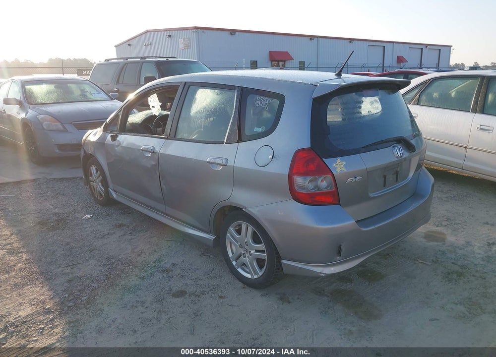 2007 HONDA FIT SPORT VIN: JHMGD38637S028207