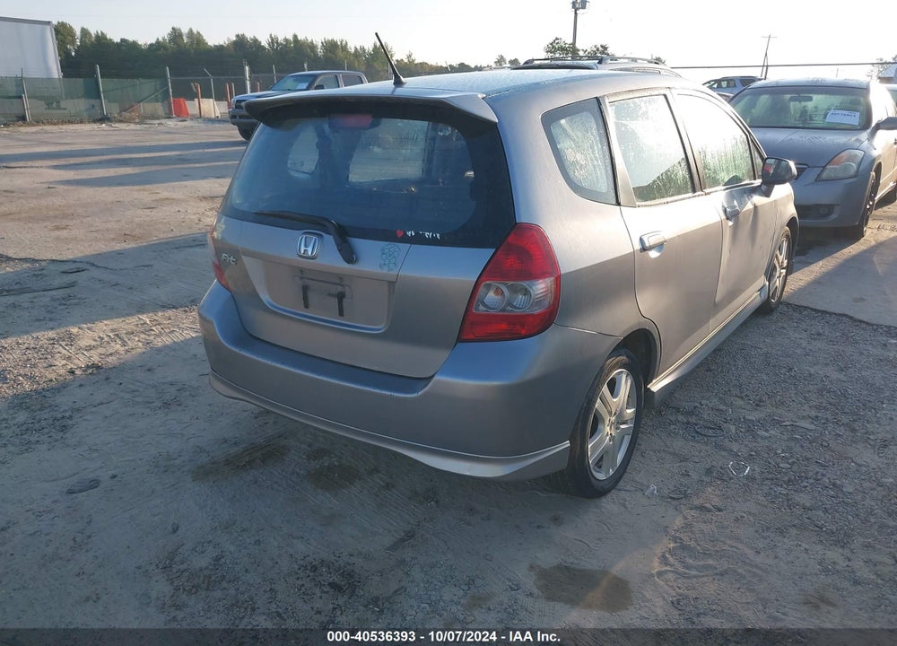 2007 HONDA FIT SPORT VIN: JHMGD38637S028207