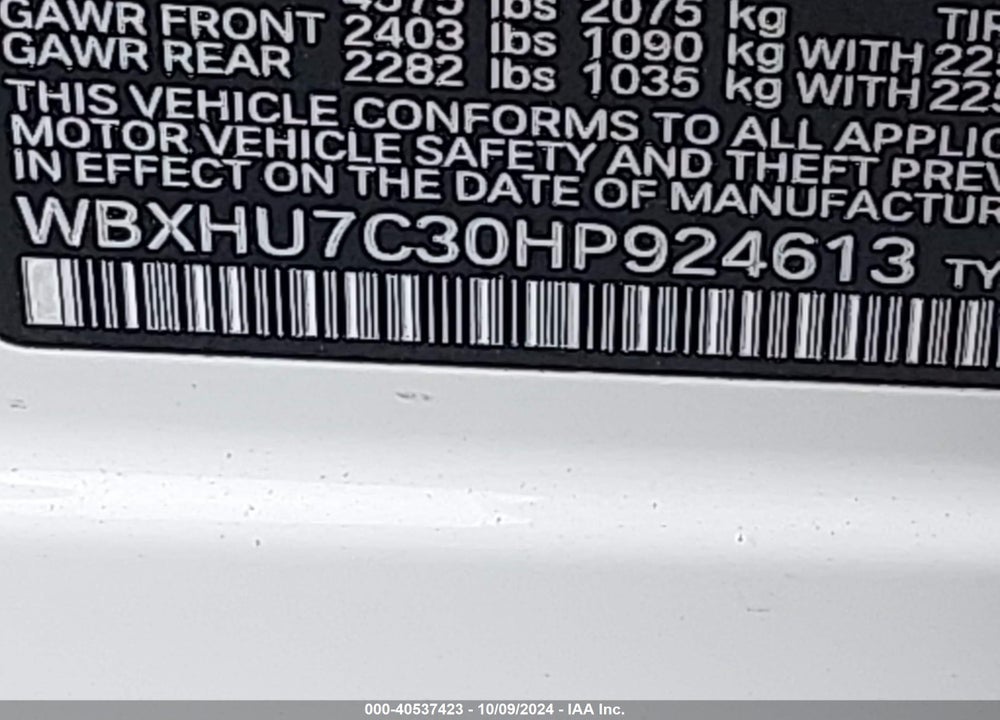 2017 BMW X1 SDRIVE28I VIN: WBXHU7C30HP924613