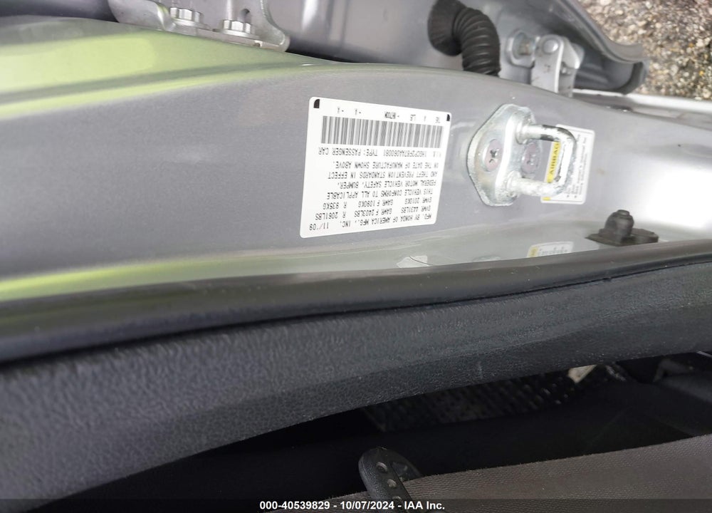 2010 HONDA ACCORD 2.4 EX-L VIN: 1HGCP2F87AA060081
