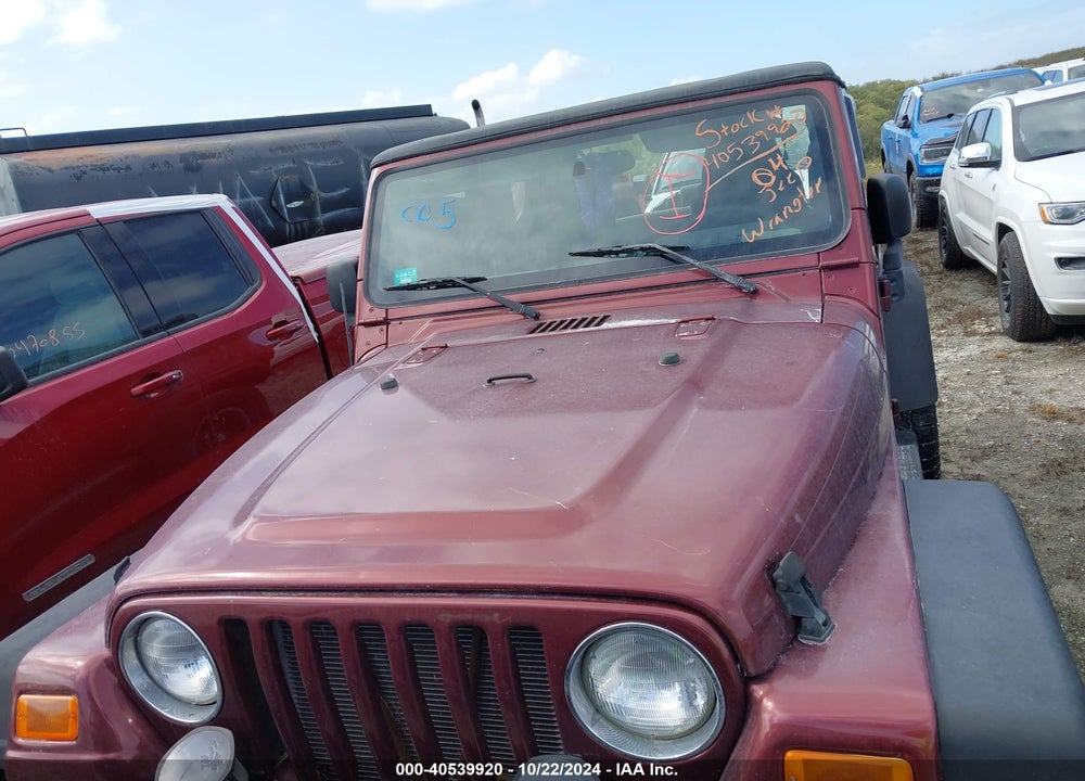 2004 ANGLER JEEP WR SAHARA VIN: 1J4FA59S44P732096