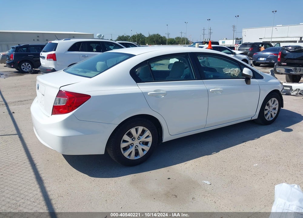 2012 HONDA CIVIC LX VIN: 19XFB2F5XCE063640