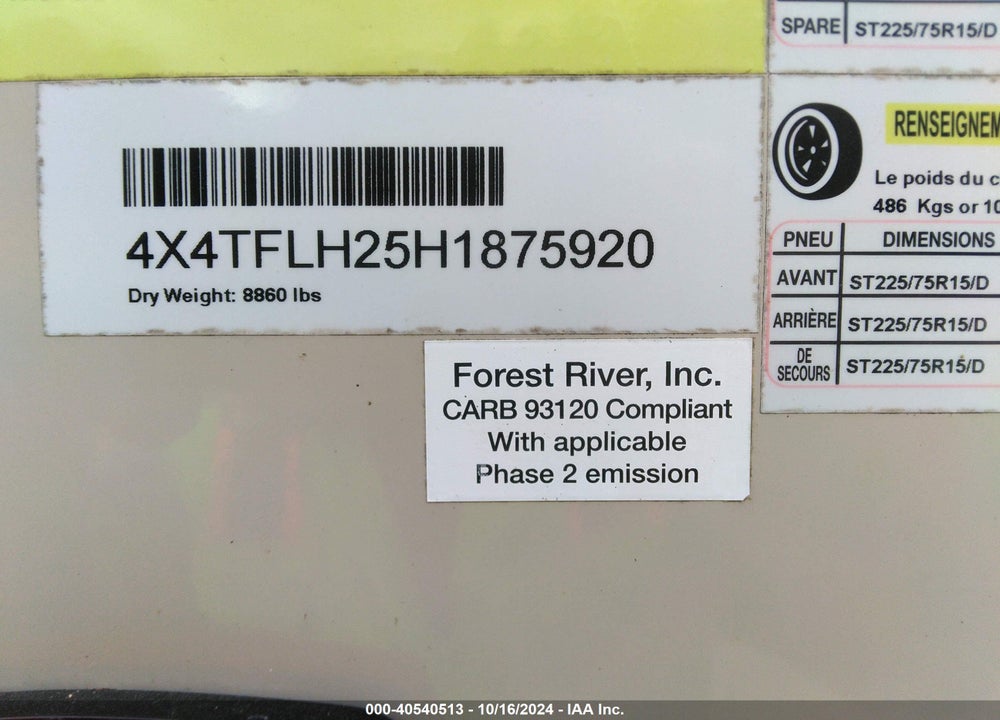 2017 FLAGSTAFF --- VIN: 4X4TFLH25H1875920