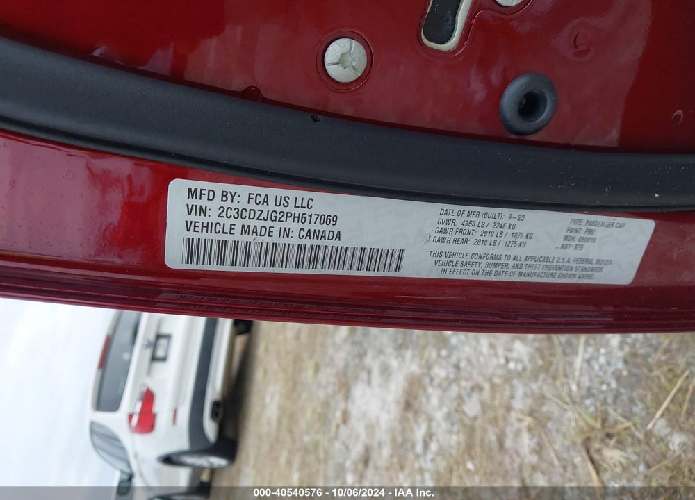 2023 DODGE CHALLENGER GT VIN: 2C3CDZJG2PH617069