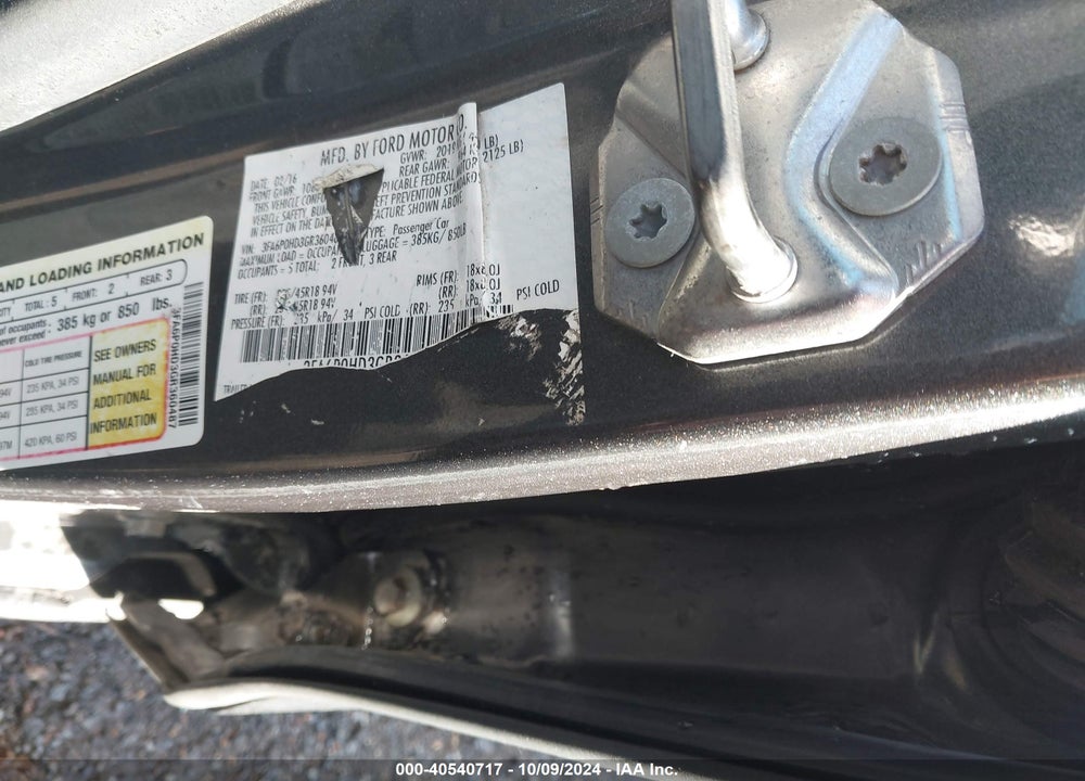 2016 FORD FUSION SE VIN: 3FA6P0HD3GR360487