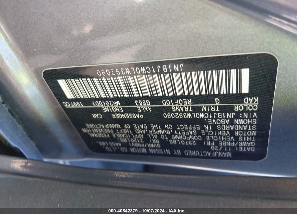 2020 NISSAN ROGUE SPORT SV AWD XTRONIC CVT VIN: JN1BJ1CW0LW392090
