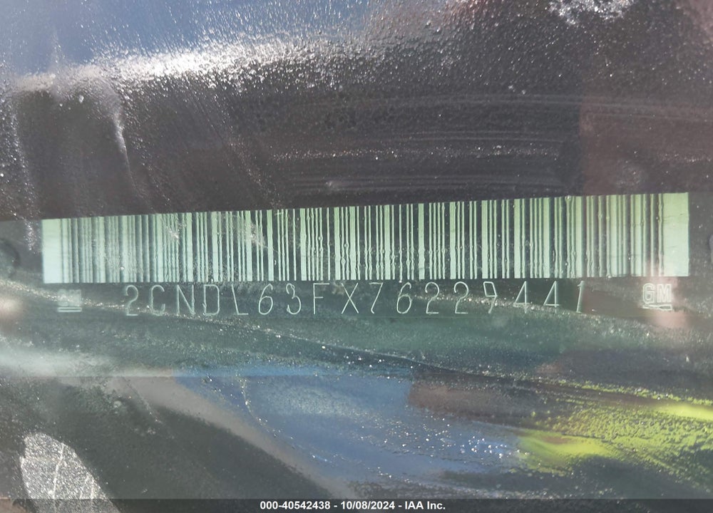 2007 CHEVROLET EQUINOX LT VIN: 2CNDL63FX76229441