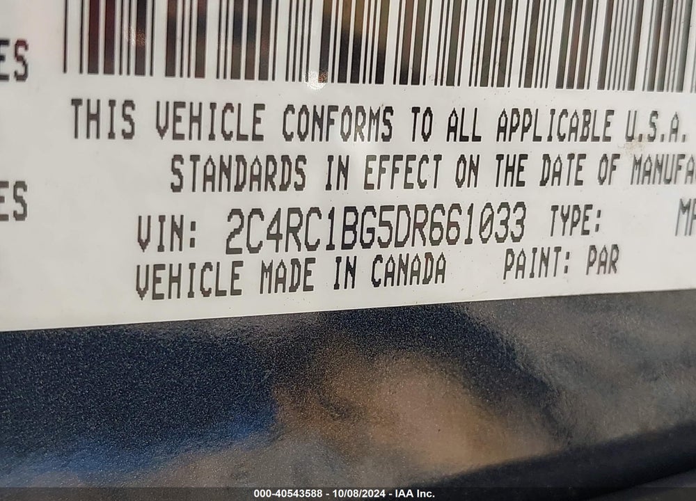 2013 CHRYSLER TOWN & COUNTRY TOURING VIN: 2C4RC1BG5DR661033