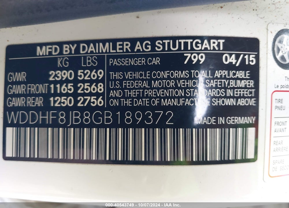2016 MERCEDES-BENZ E 350 4MATIC VIN: WDDHF8JB8GB189372