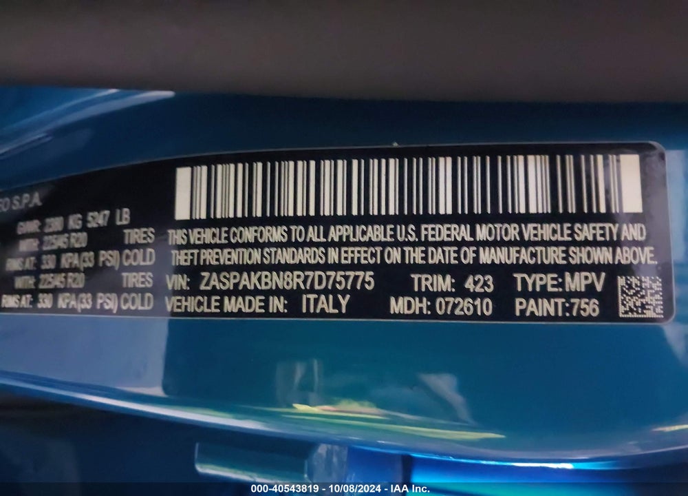 2024 ALFA ROMEO STELVIO VELOCE AWD VIN: ZASPAKBN8R7D75775