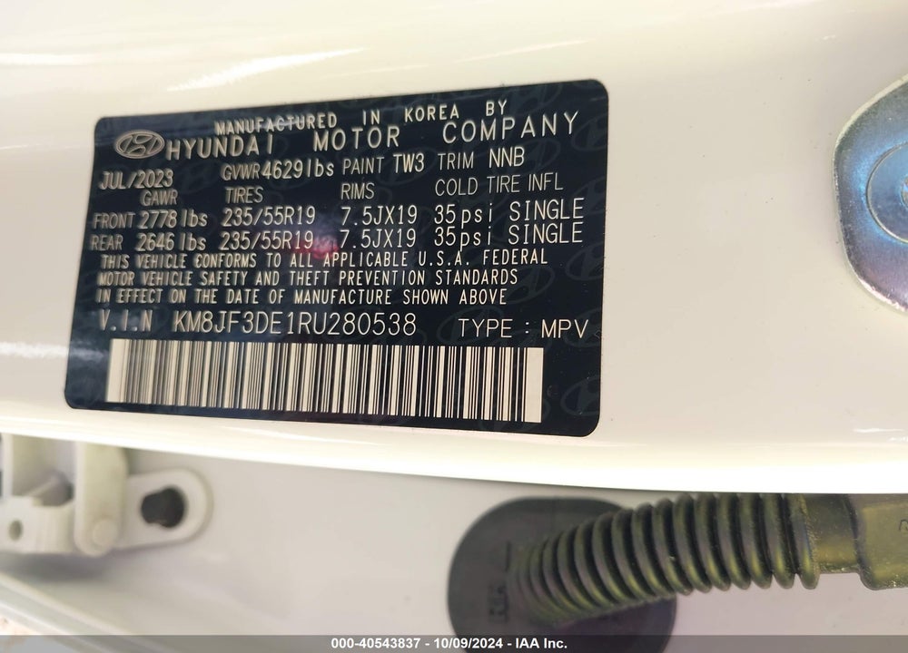 2024 HYUNDAI TUCSON XRT VIN: KM8JF3DE1RU280538